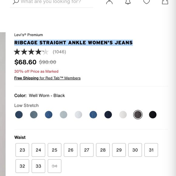 Levi's Black Wash High-Rise Ankle Jeans - Picture 5 of 11